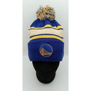 Golden State Warriors NBA Zephyr Stripe Cuffed Beanie w/Pom